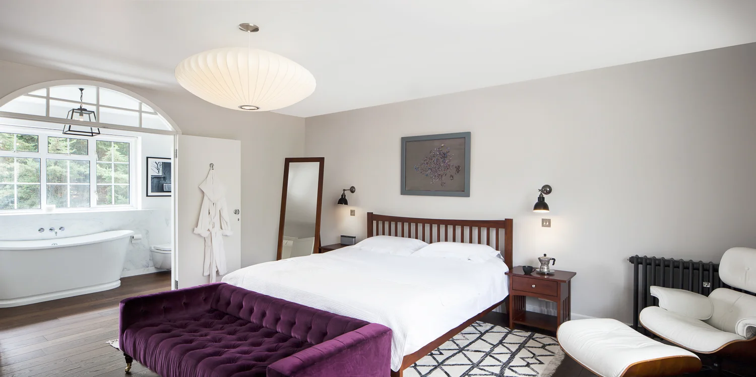   The cool tranquil French chateaux vibe in the master bedroom and ensuite bathroom transcends your average sleep to that of peaceful serenity away from the bustle of London living.     