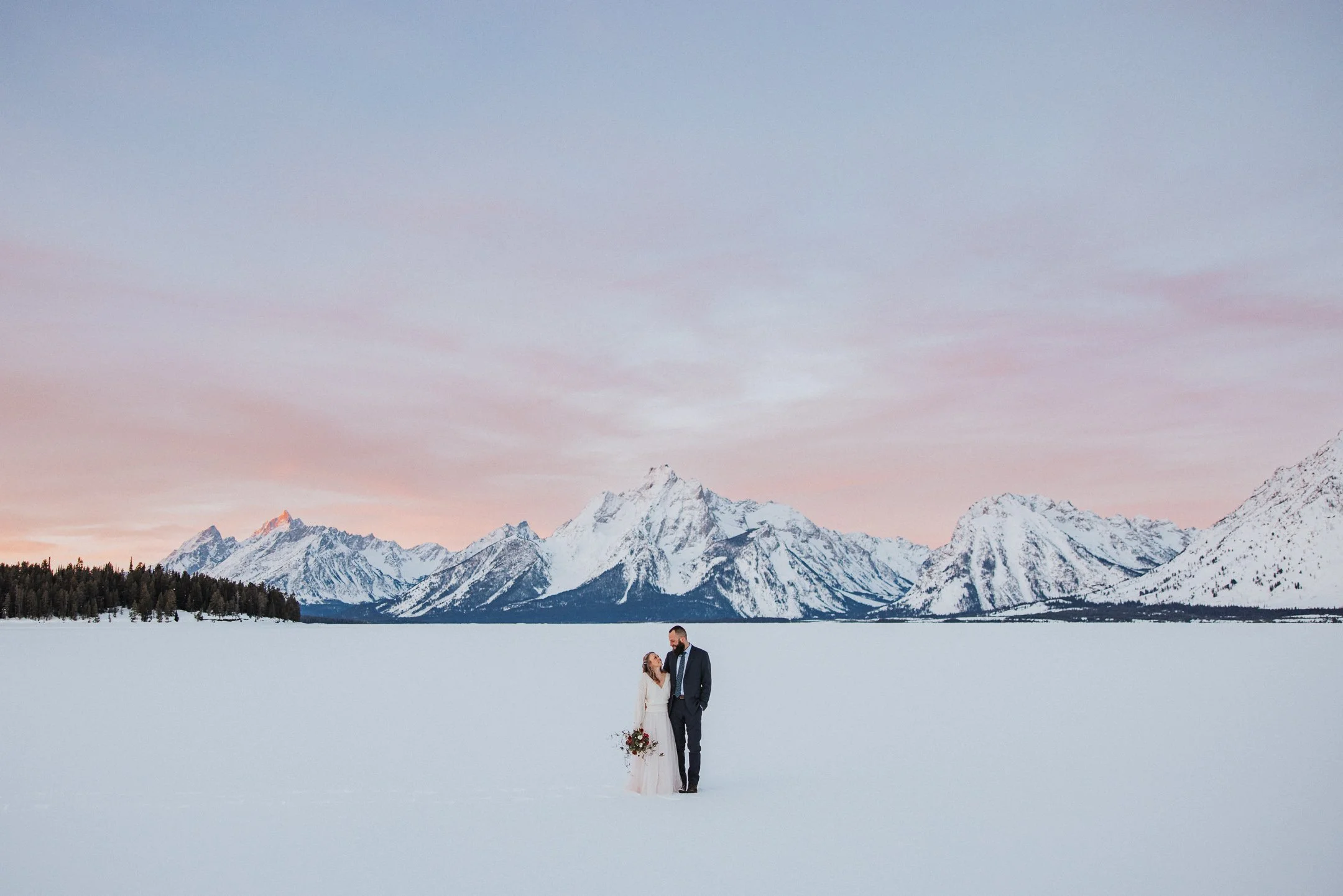 Grand Tetons winter elopement