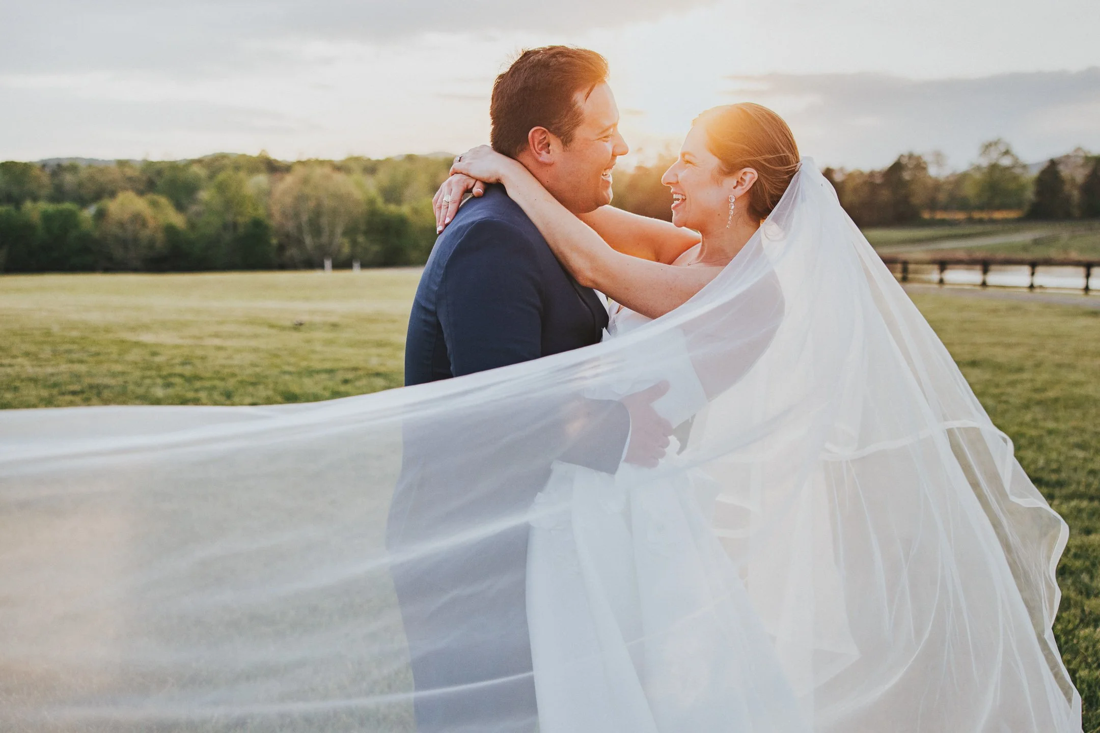 Barn at Tiffin Farm Charlottesville golden hour wedding portrait