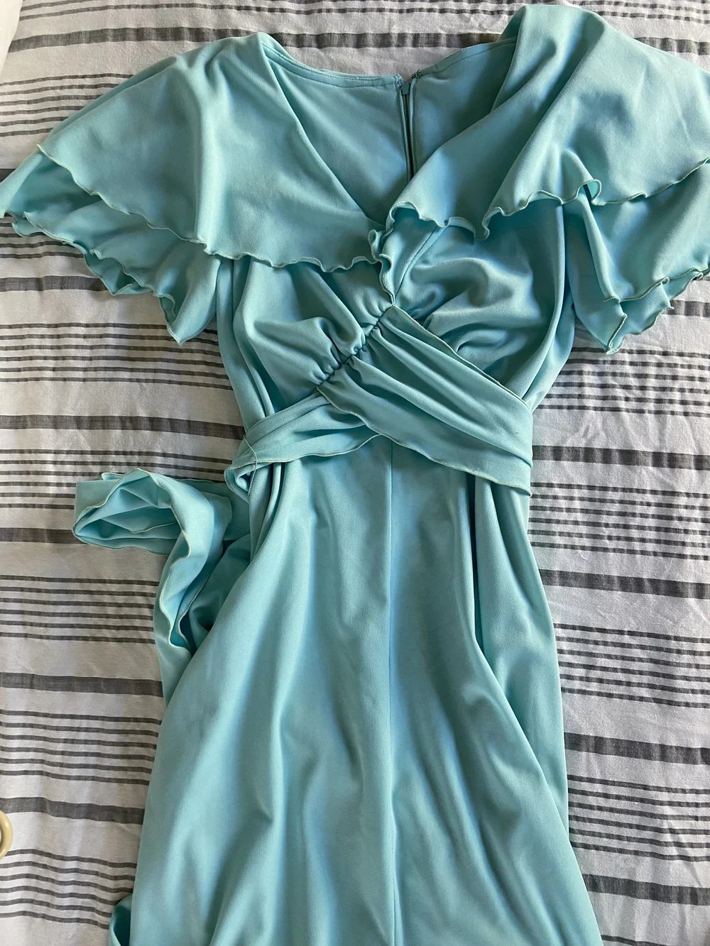 blue ruffle cape dress Ava Presley 40034 Dress | Ava Presley Dresses