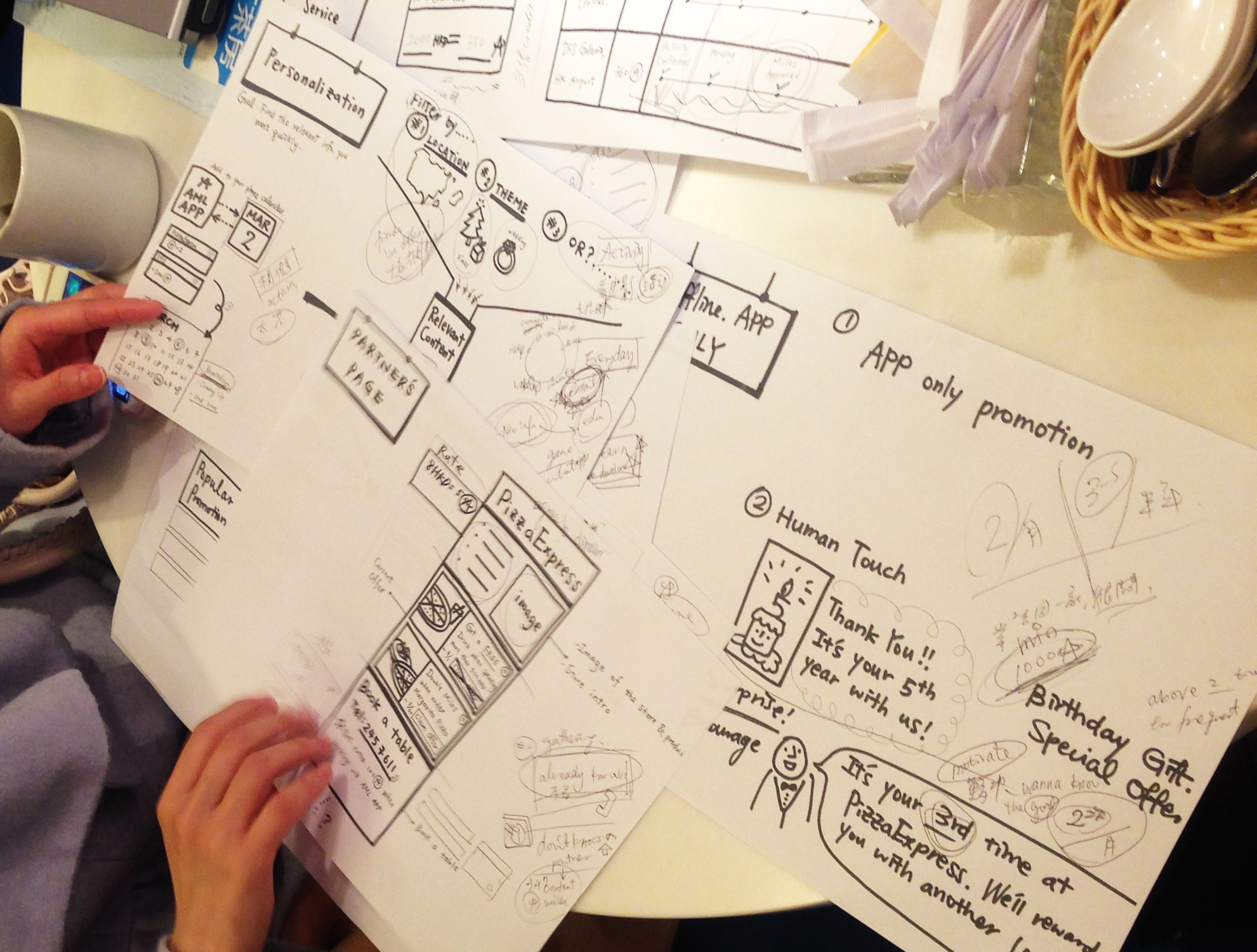 Initial concept illustration : Focusing on concept itself, not in digital interface format yet, so users can react purely on the core of the concept rather than visual design
