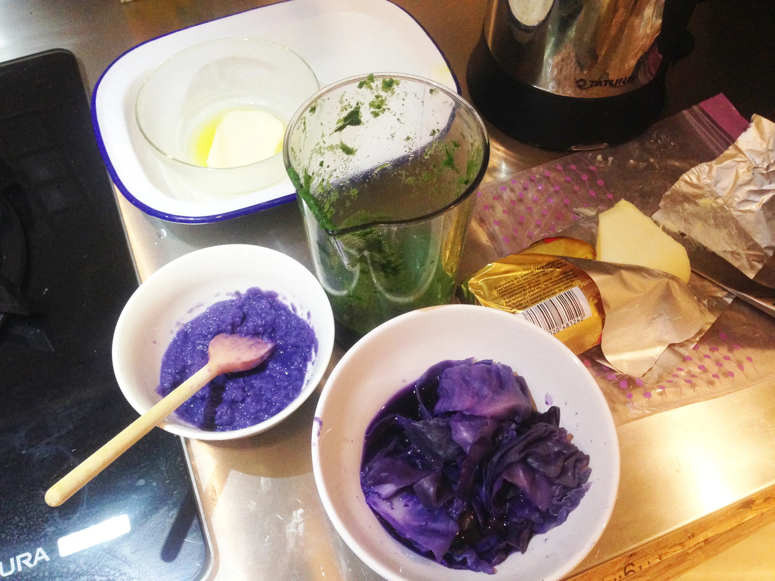 Put it in blender and turn it into mashed vegetable