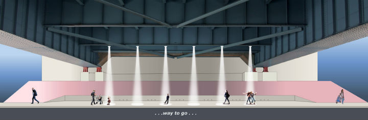 A rendering of "...Way to Go..." by artist Sheila de Bretteville