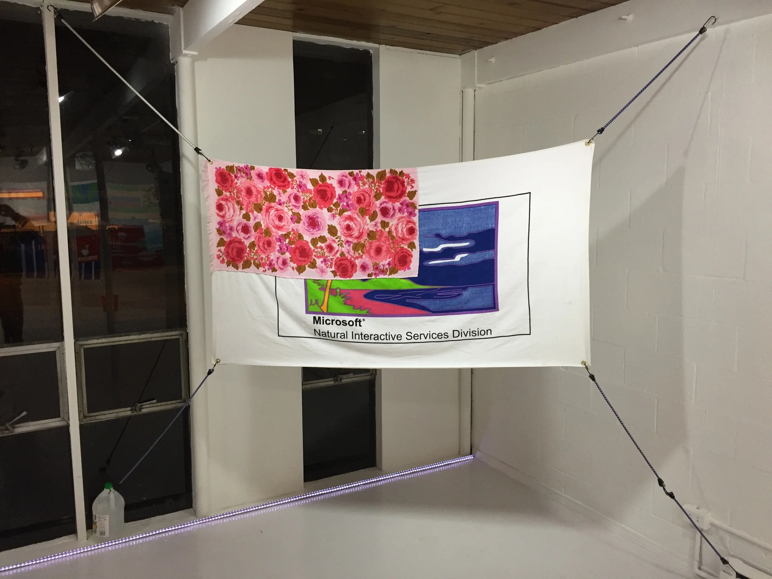  OOO (WFB) - 2015 - 39x70 inches - Terrycloth towels, Grommets, Bungee Cords, Heinz Vinegar 