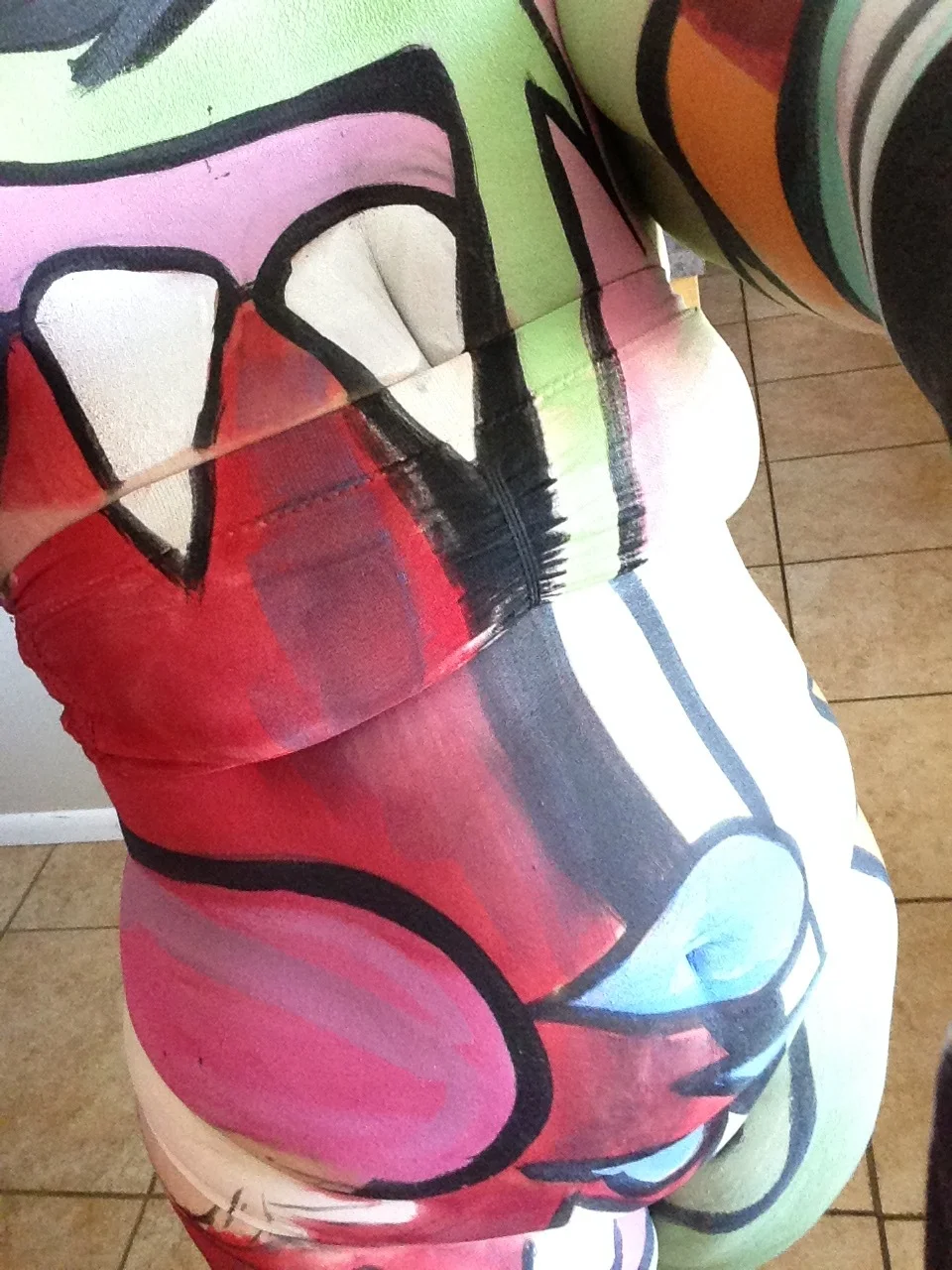 Self-portrait detail of live body painting performance collaboration with Natalie Fletcher and the Boise Film Festival, September 2015