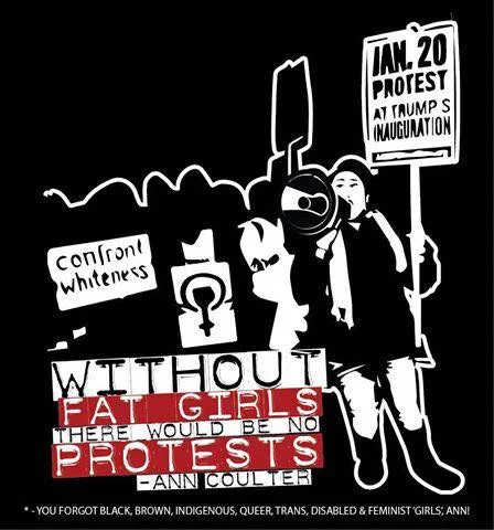 Artwork created by fat activist Stacy Bias in retaliation against Ann Coulter's attempt at body shaming female protestors after Donald Trump won the 2016 presidential race.
