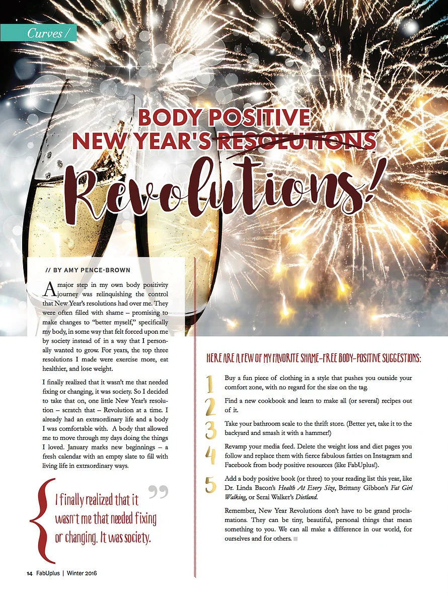 I'm also lucky to write for FabUplus magazine, the only plus-size exclusive magazine in the world.