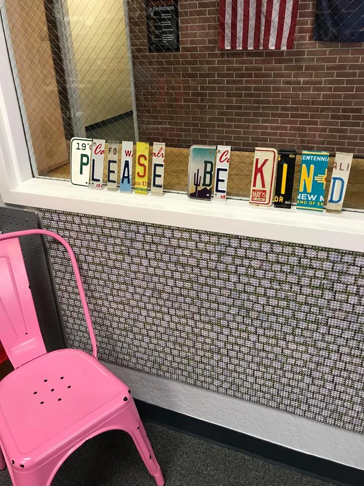 Just some of the inspirational décor by our amazing librarian at Hawthorne Elementary School, and a good reminder for all of us.