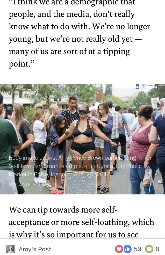 A portion of the TIME piece featuring me. Read the TIME magazine article Can Gen X Women Love Their Bodies? in it's entirety here