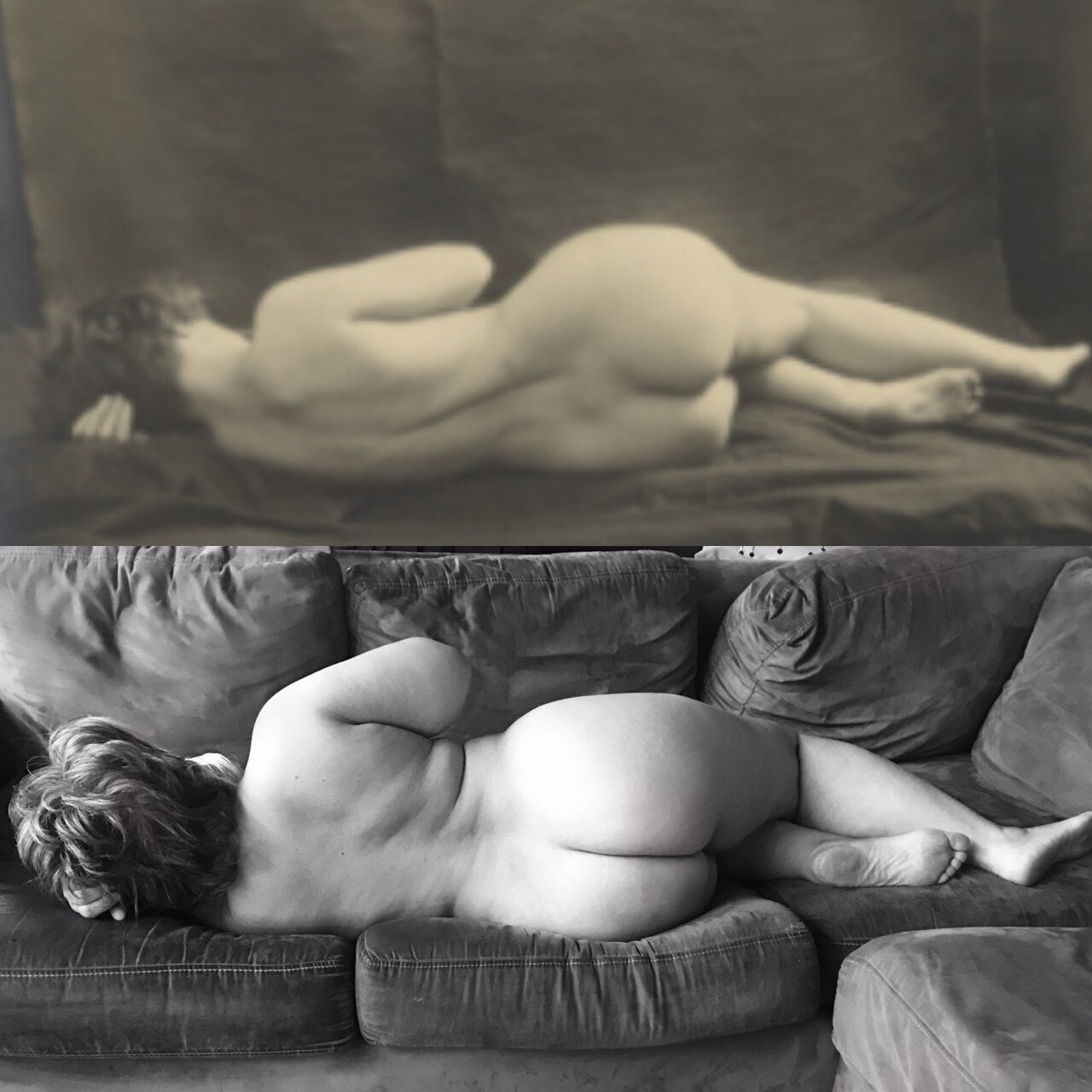 Reclining Nude by Henri Le Folcalvez, French, c. 1910, silver gelatin print