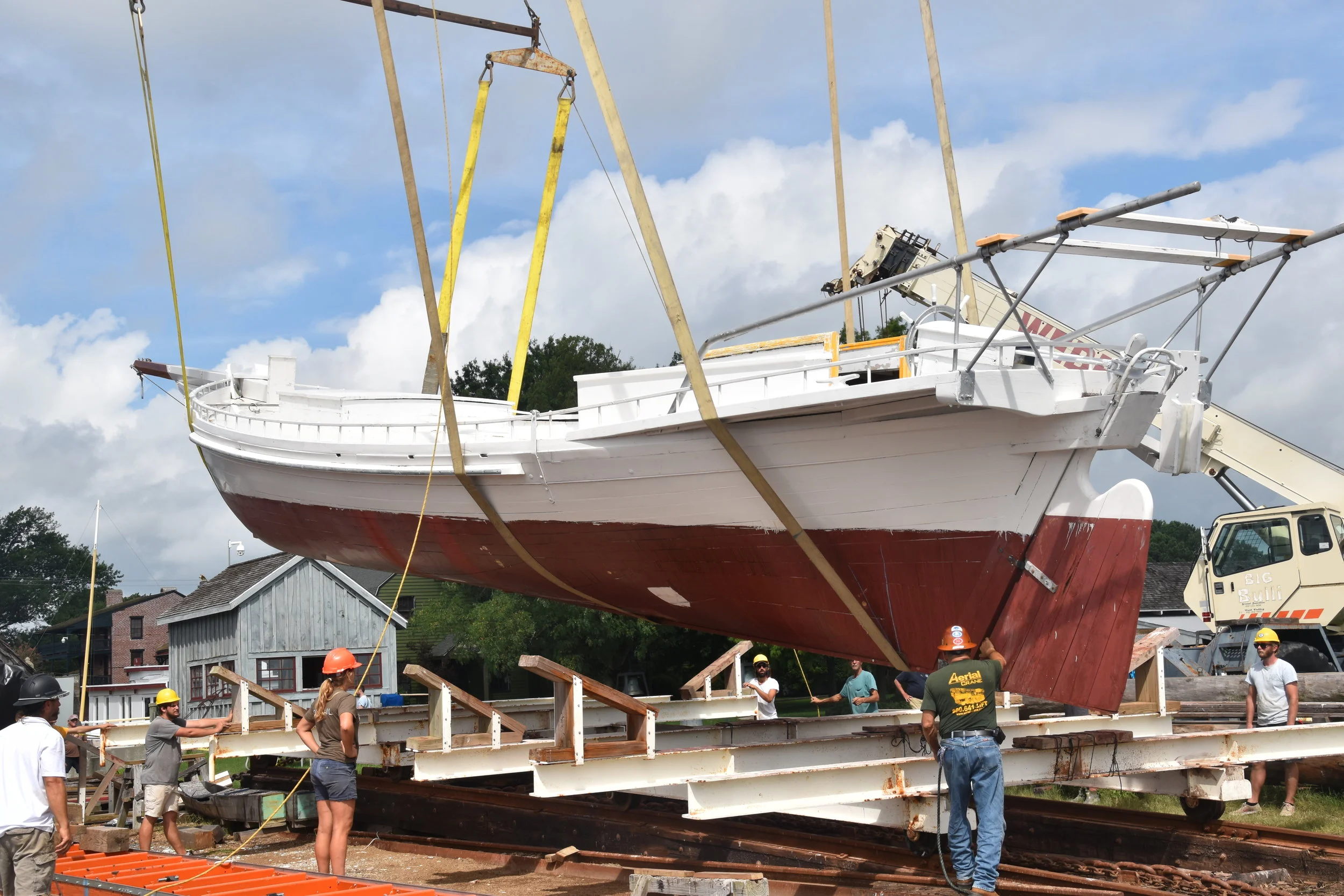 Edna Lockwood craned to marine railway