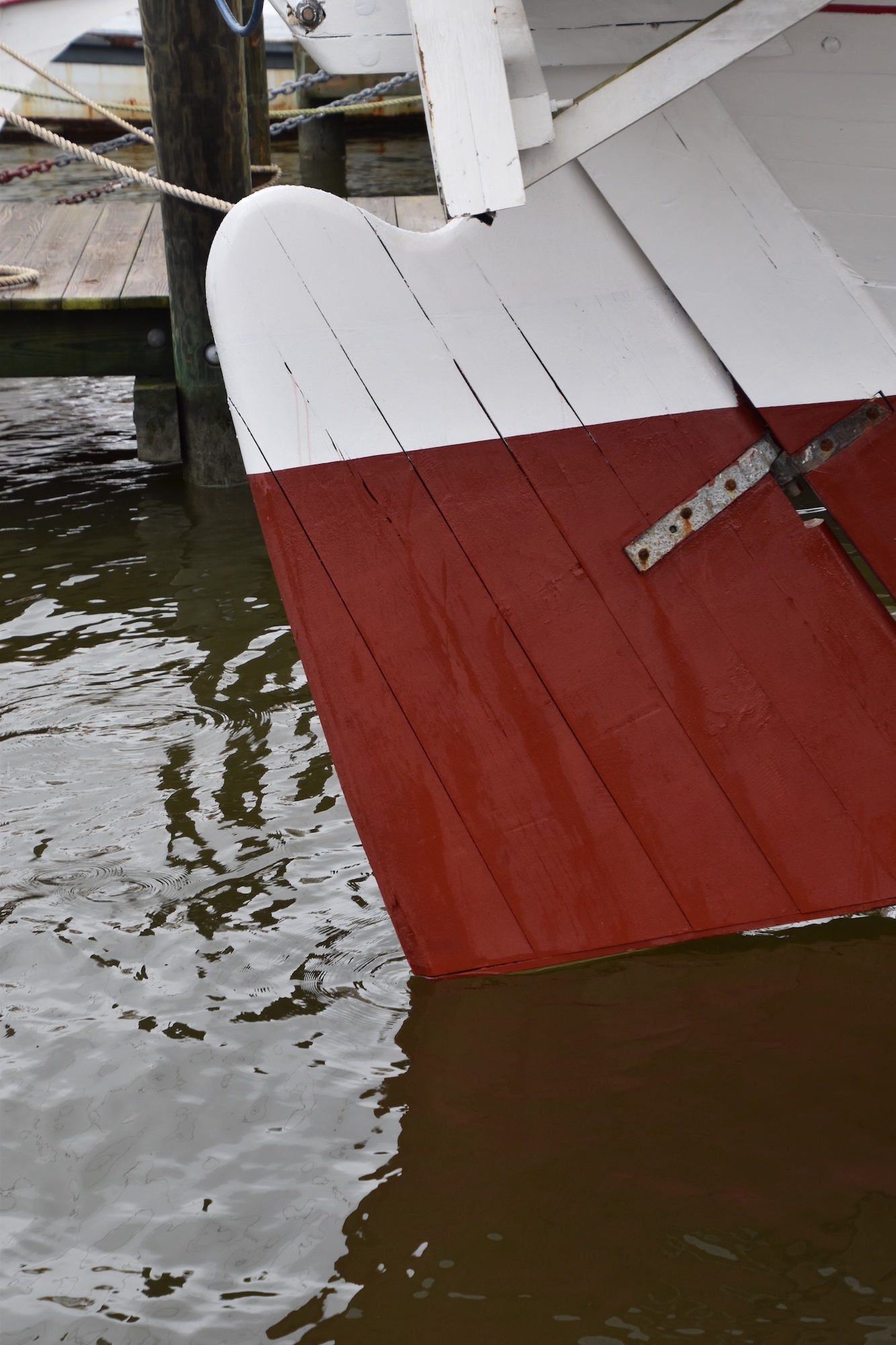  Bugeye  Edna Lockwood’s  rudder touches the Miles River again on Saturday, Oct. 27, at the Chesapeake Bay Maritime Museum. 