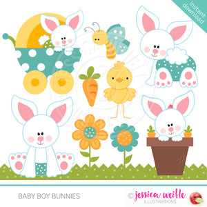 Carrot Patch Clip Art-Instant Download-Digital Clipart-easter-cute bunny-easter basket-bunny-carrot