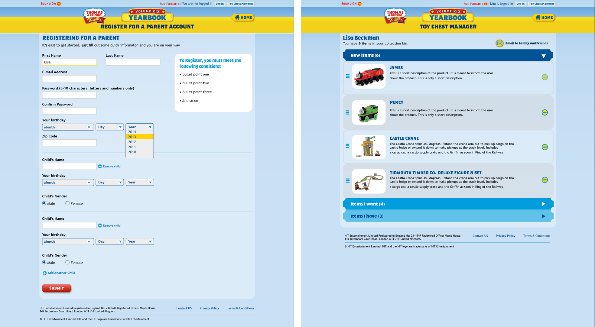  Thomas Wooden Railway Yearbook Account Pages 