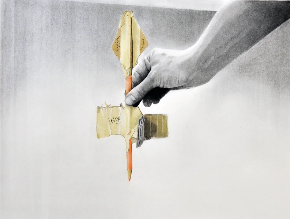 Experiments in flight 3 2014 graphite, gouache and charcoal on paper 42.0 x 56.0 cm