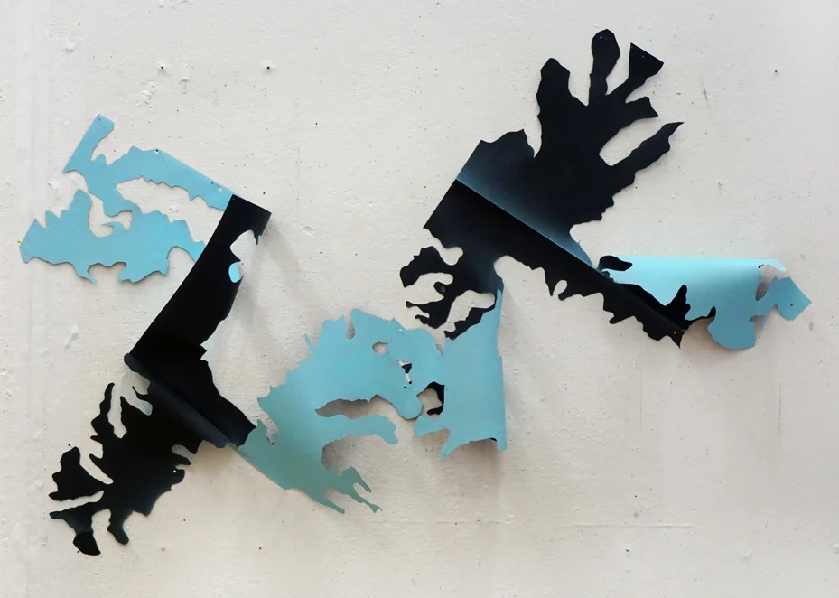 untitled 2016 paint, mylar, pins 100 x 150 cm appr80