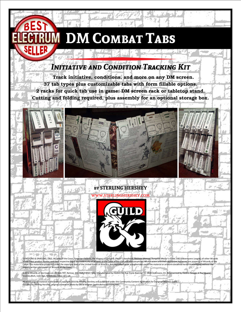  D&amp;D DM Combat Tabs