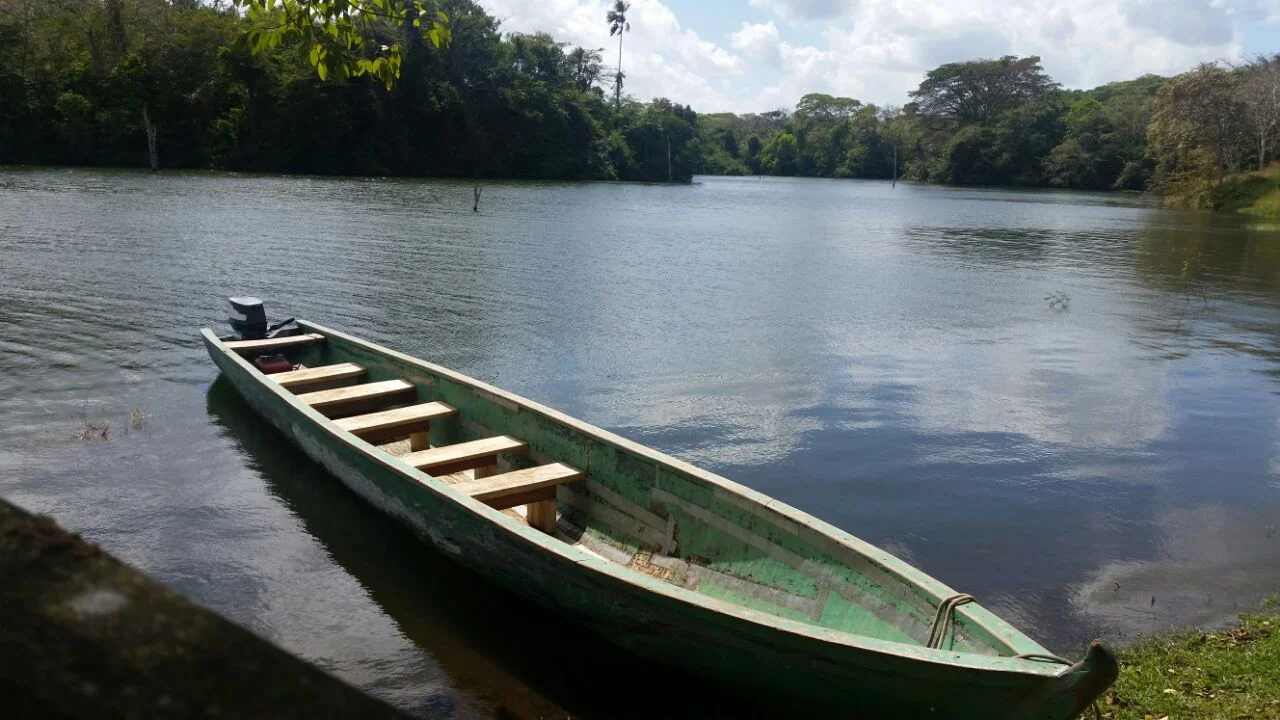 One of the old-fashioned cayucos (canoes) still used on the Lake.