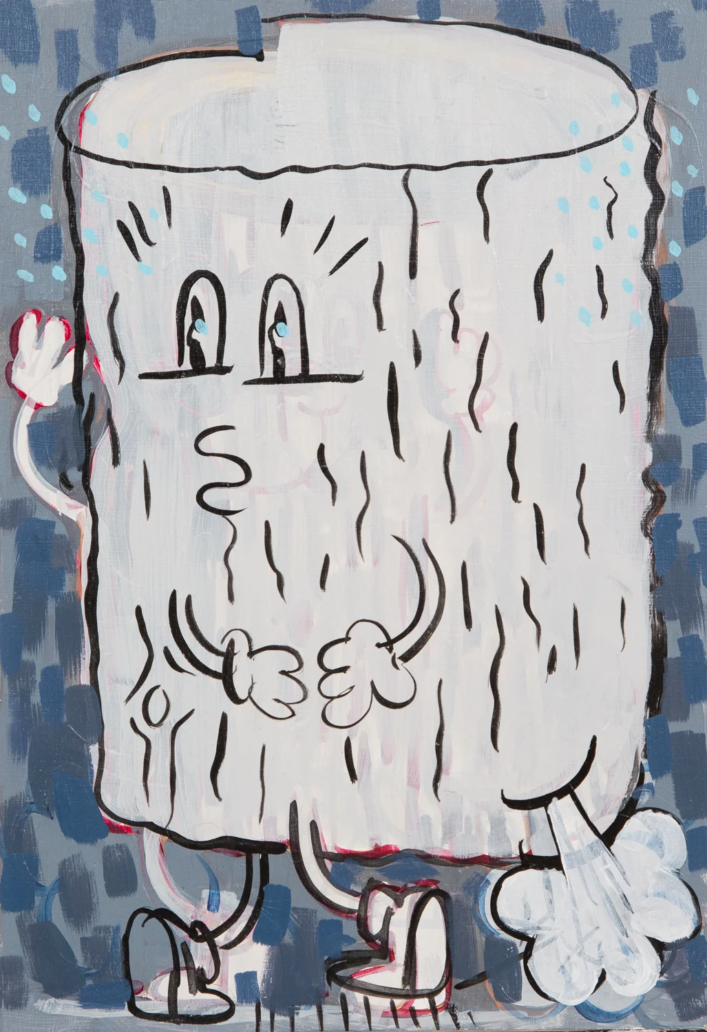  "Log Agida #2." 2013-14. Acrylic on board. 24-1/2" x 15." 