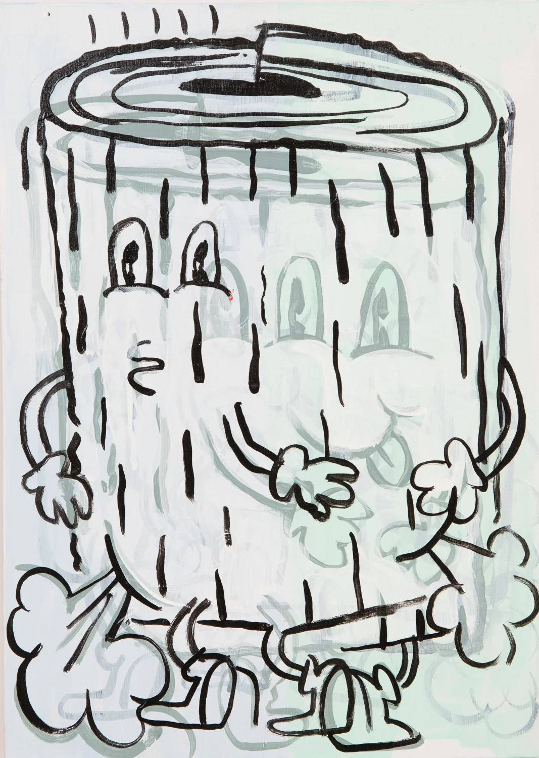  "Inside Out." 2013-14. Acrylic on board. 24-1/2" x 15." 