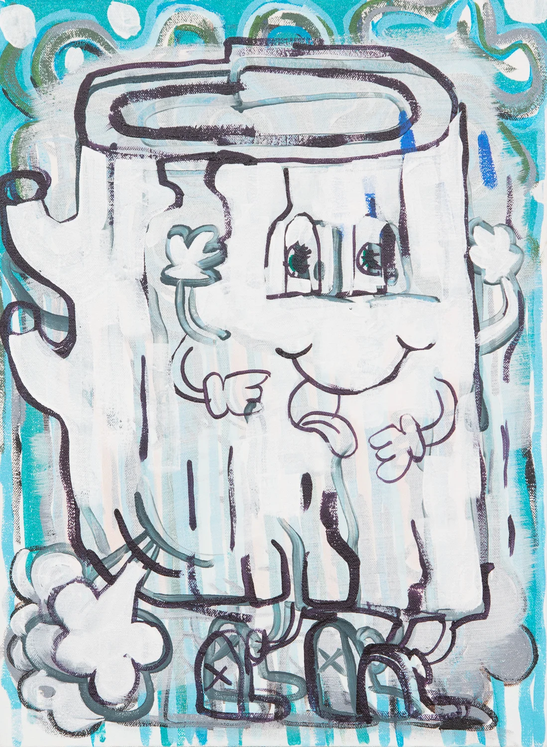  "Log Drugs #7" 2013-14. Acrylic on Canvas. 17" x 12-1/2." 