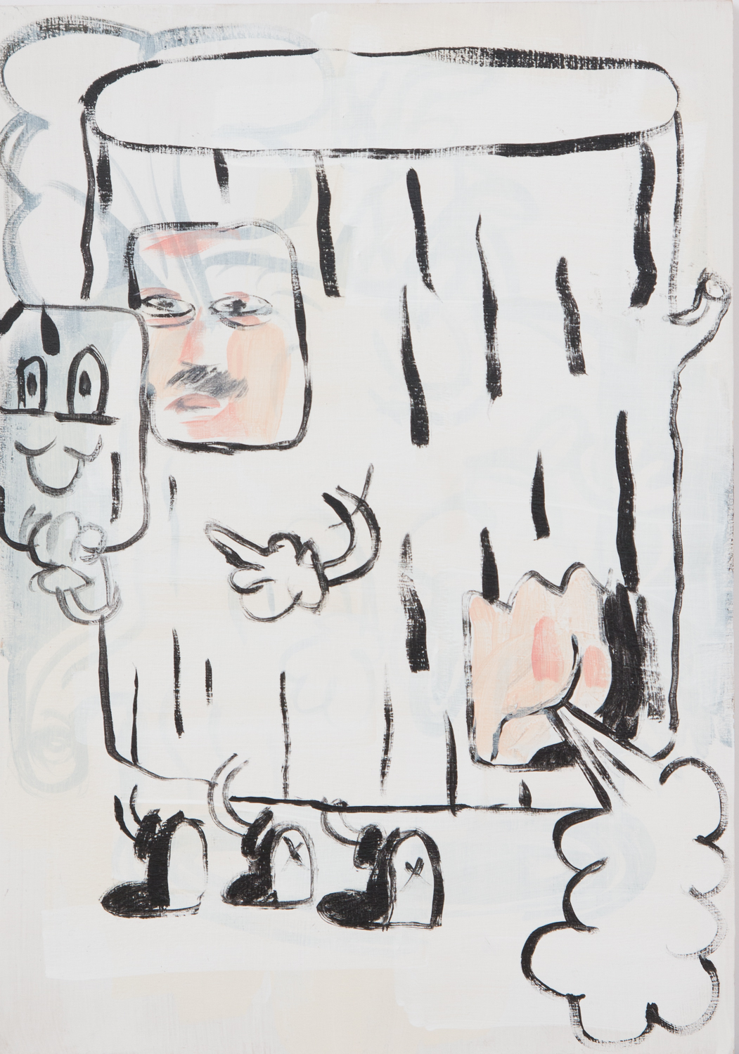  "The Faker #4." 2013. Acrylic on Board. 12" x 8." 