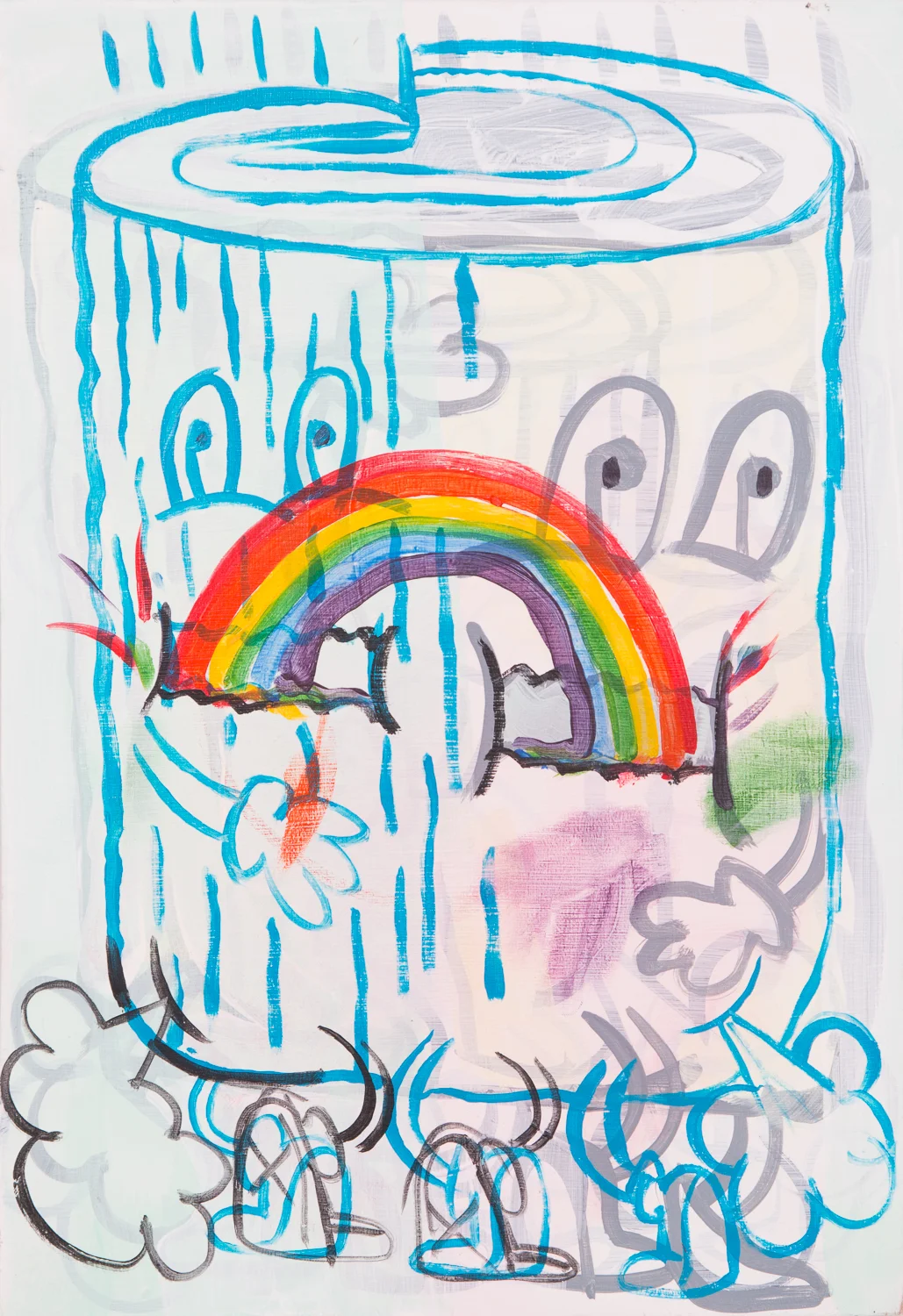  "Rainbow 2-Faced Mutha." 2014. Acrylic on Board. 16" x 11." 
