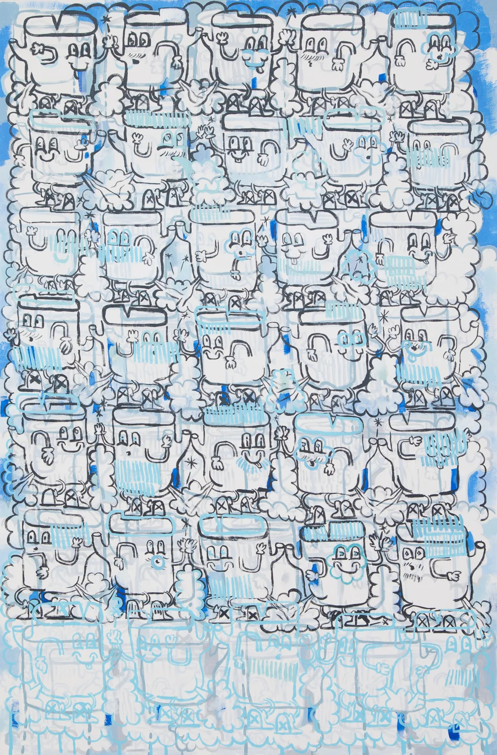  "35 Logs." 2014-15. Acrylic on Canvas. 53" x 35." 