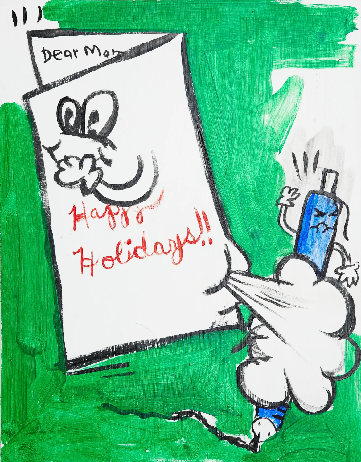  "Holiday Card." 2012. Acrylic on Board. 16" x 12." 