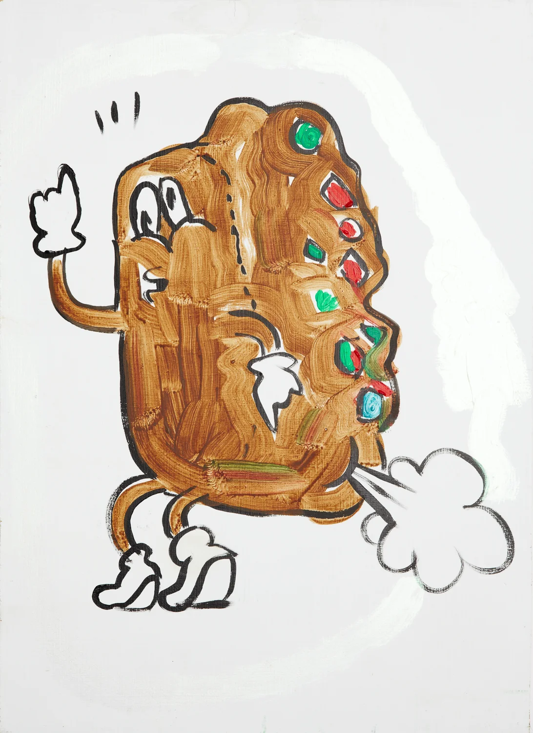  "Magical Dancing Fruitcake." 2012. Acrylic on Board. 16" x 12." 