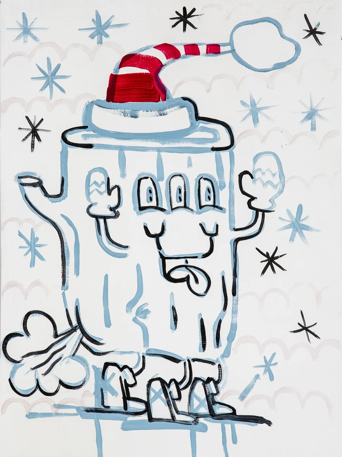 "Xmas in Wonderland!"&nbsp;2014. Acrylic on Board. 16-1/2" x 12-1/2." 