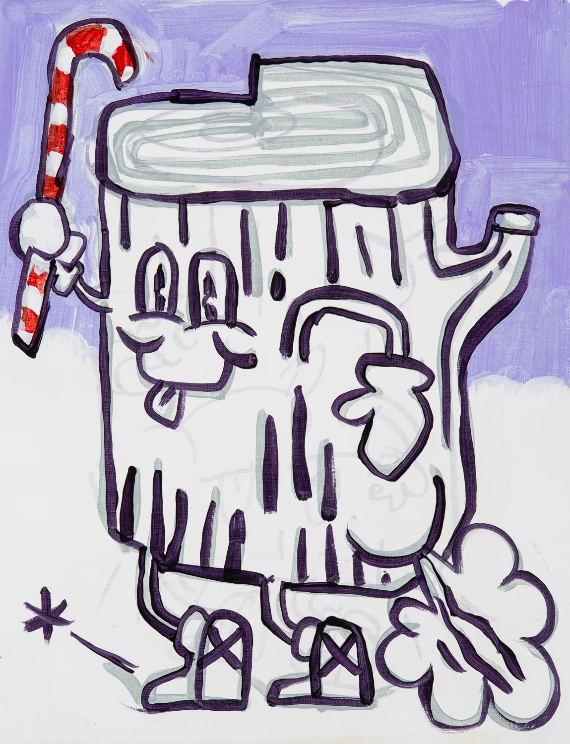  "Thrilled w Xmas!"&nbsp;2014. Acrylic on Board. 12-1/2" x 9-1/2." 