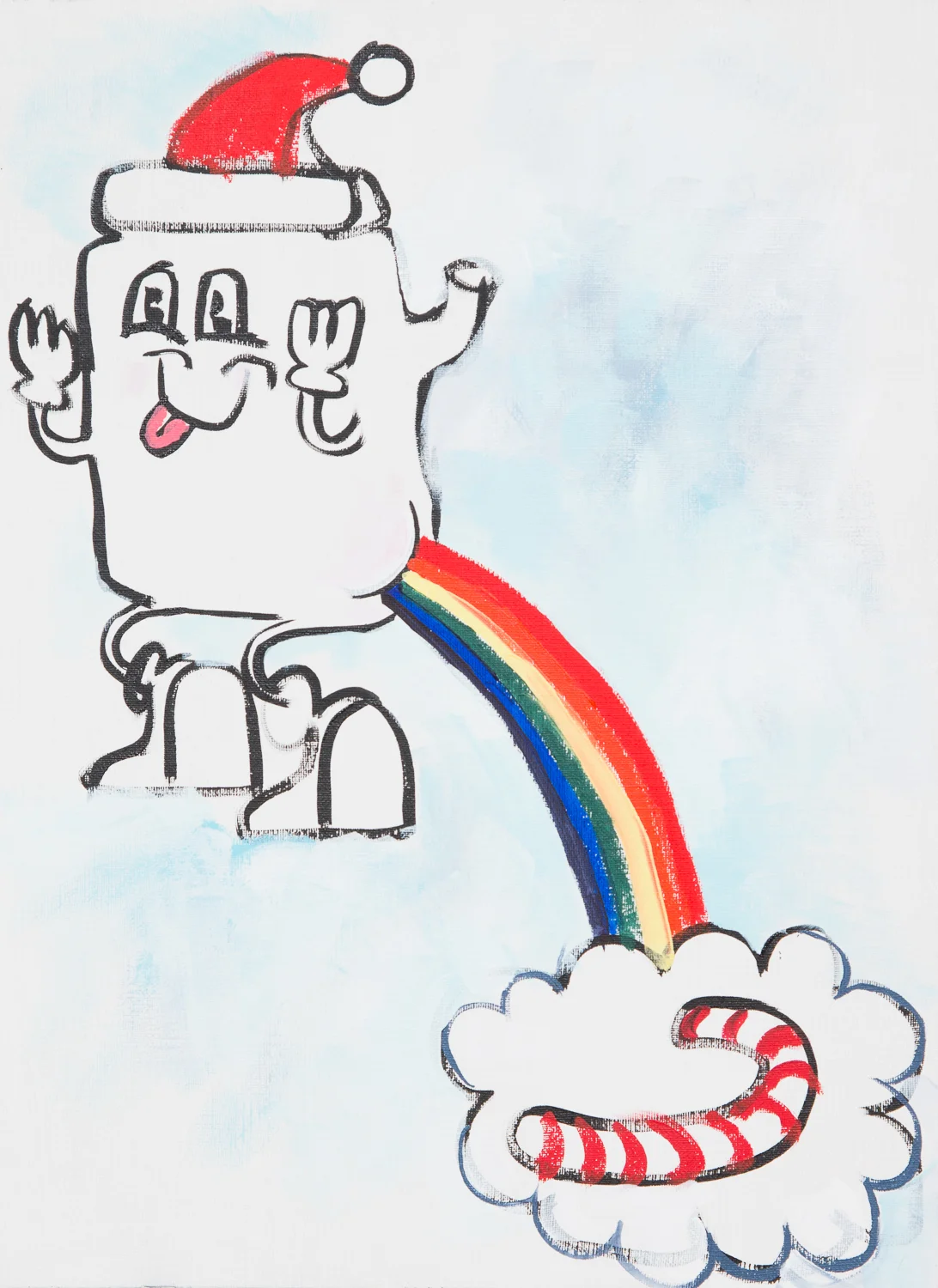  "Xmas Surprise!" 2015. Acrylic on Linen. 17" x 12-1/2." 