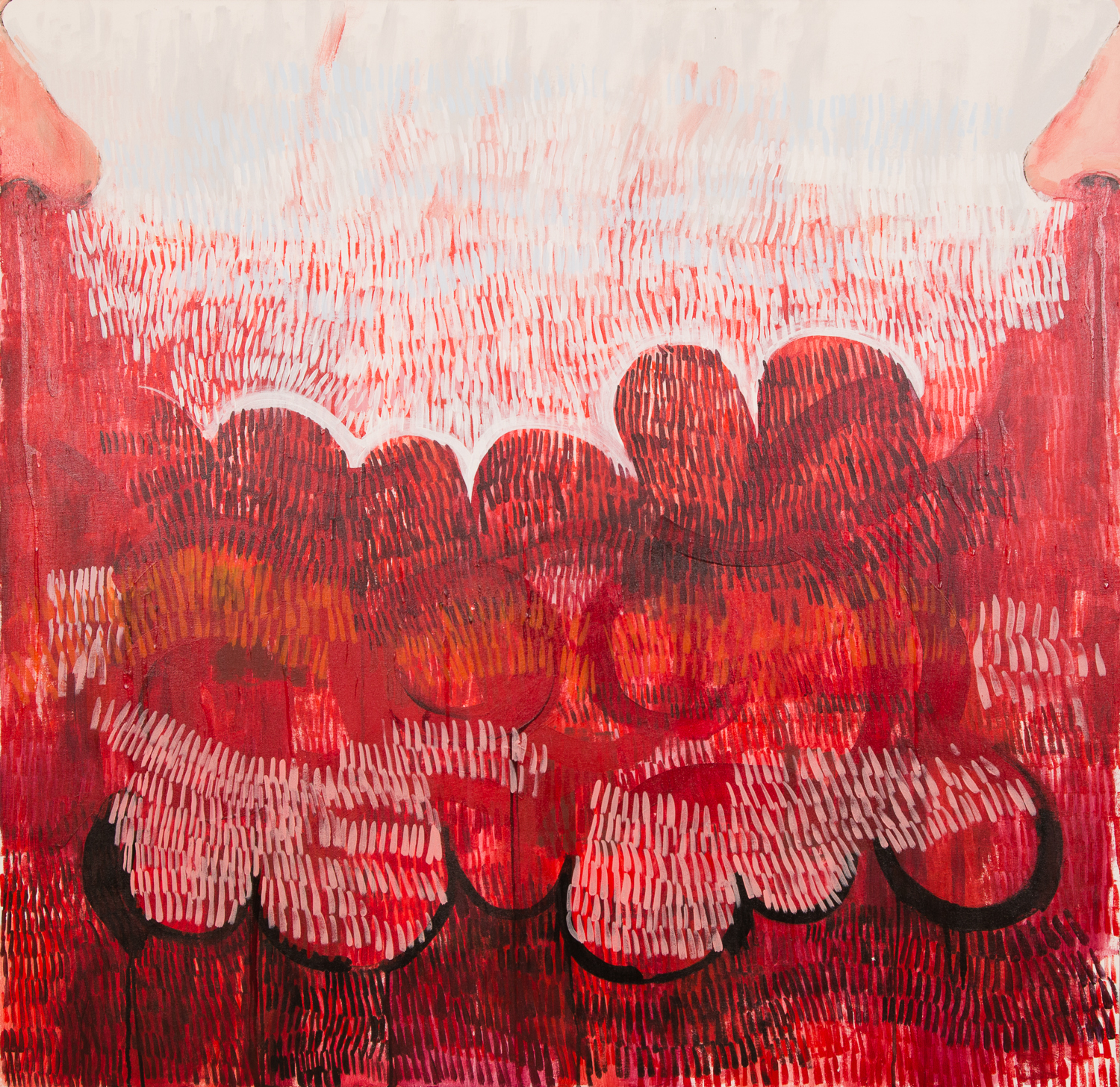 "Bleedy Noses." 2010-11. Acrylic on Canvas. 45" x 46-1/2." 