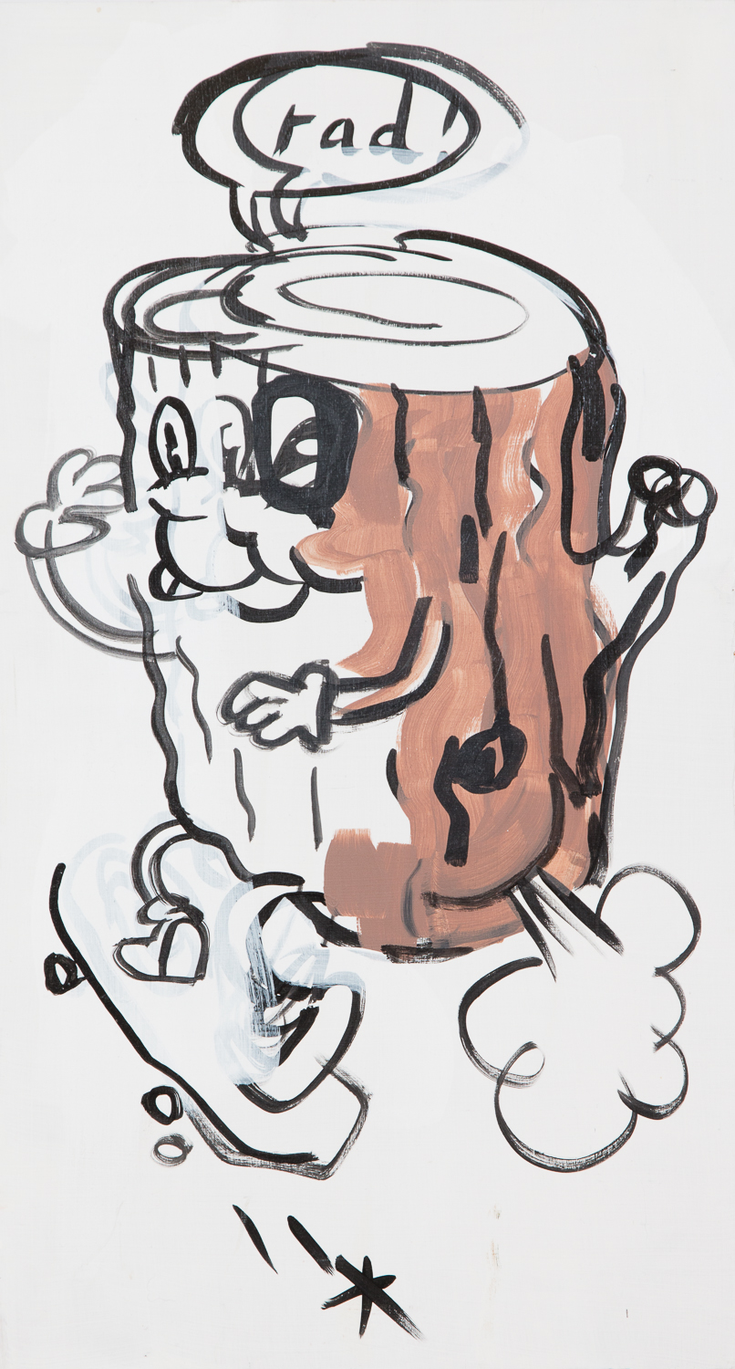  "Skate Rude Log." 2013. Acrylic on Board. 24" x 13." 
