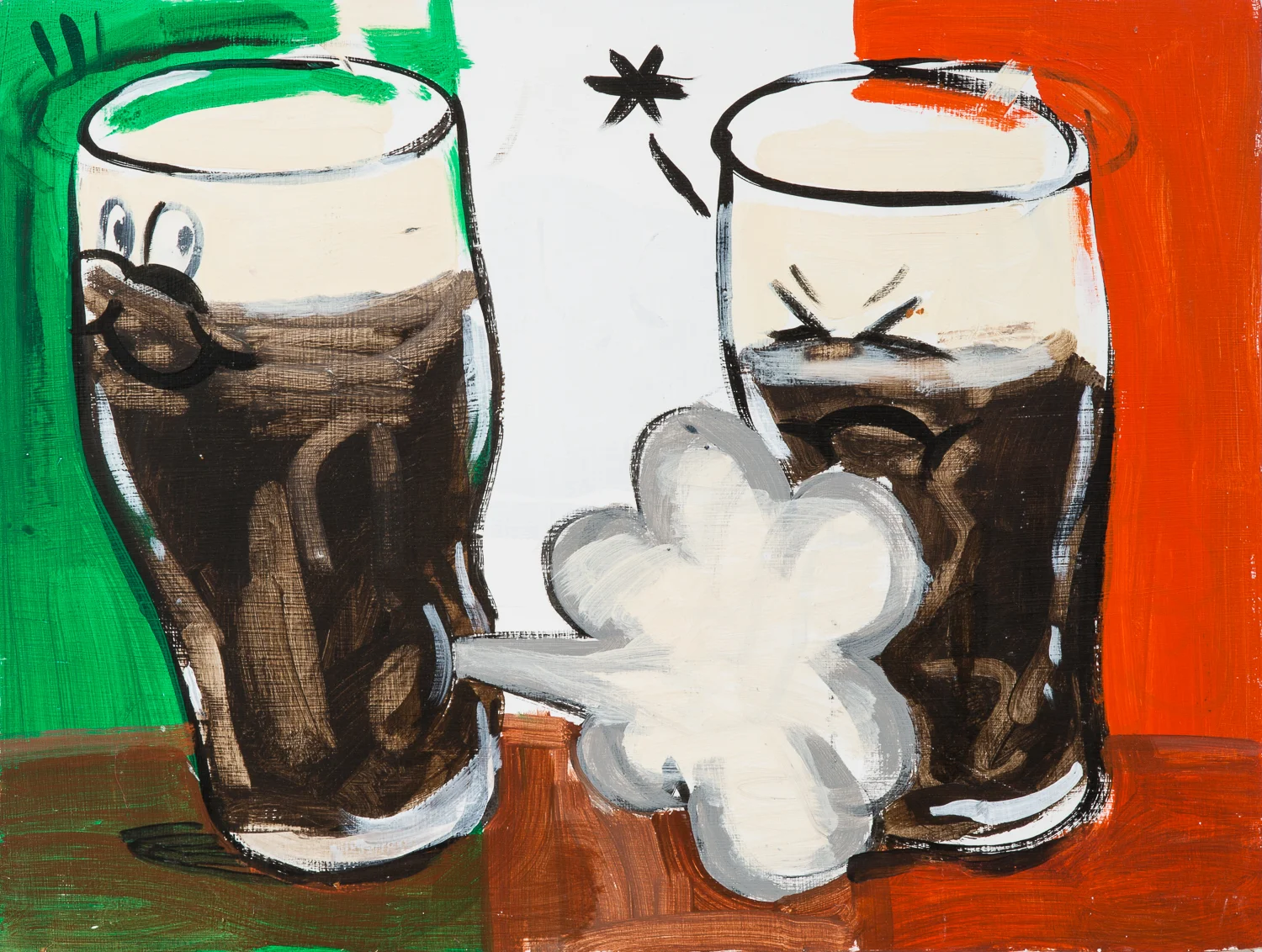  "My Goodness, My Guinness." 2011. Acrylic on Board. 12" x 17." 