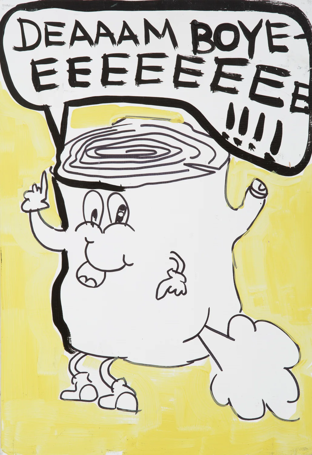   "Damn, Boy." 2011. Acrylic on Board. 13" x 9."  