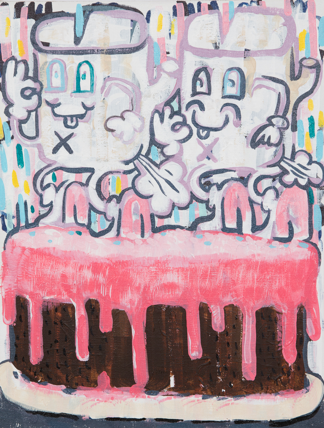  "Cake Walk is A-Okay." 2015. Acrylic on Linen. 17" x 13." 