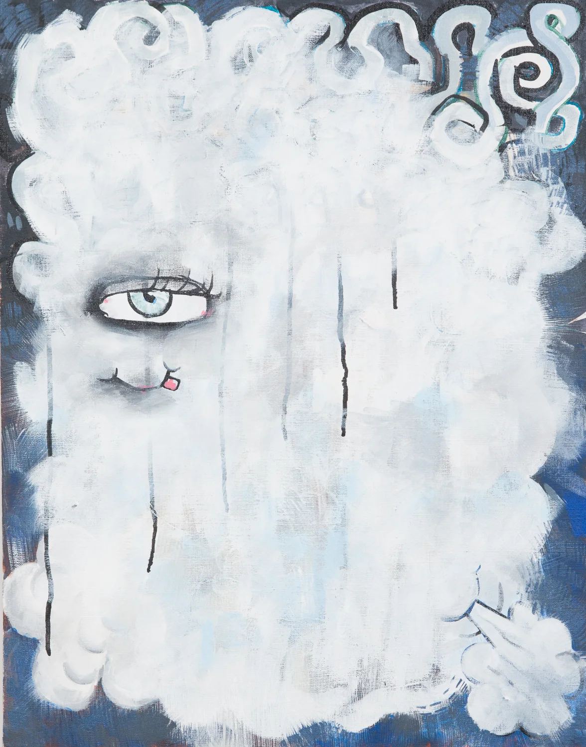  "Cloudy Cloud." 2015. Acrylic on Linen. 25-1/2" x 20." 