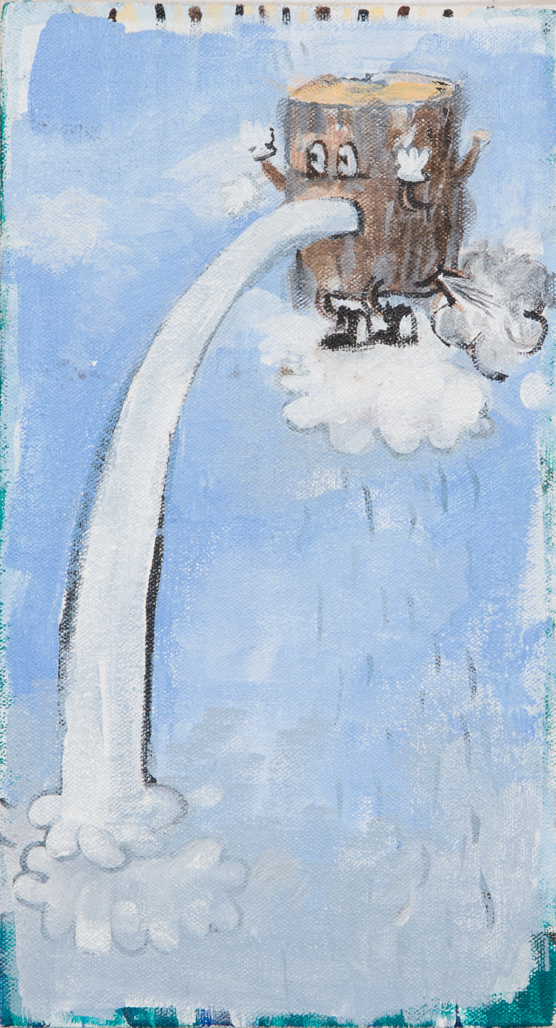  "Atmospheric Pressure Log." 2014. Acrylic on Canvas. 11-1/4" x 6." 