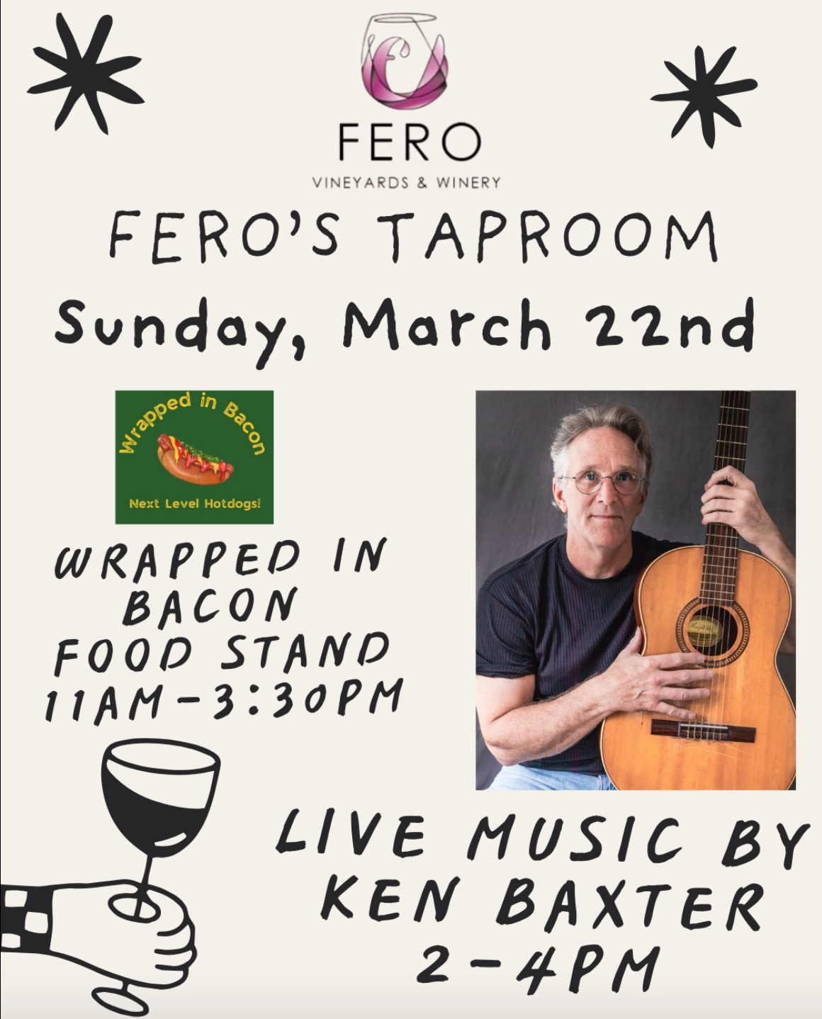 Ken Baxter (Live Music) & Wrapped in Bacon (Food Stand)