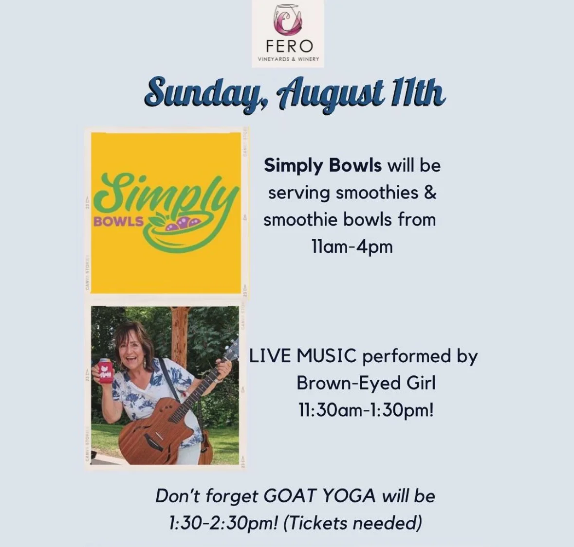 Smoothie bowls, Live Music, and GOAT YOGA