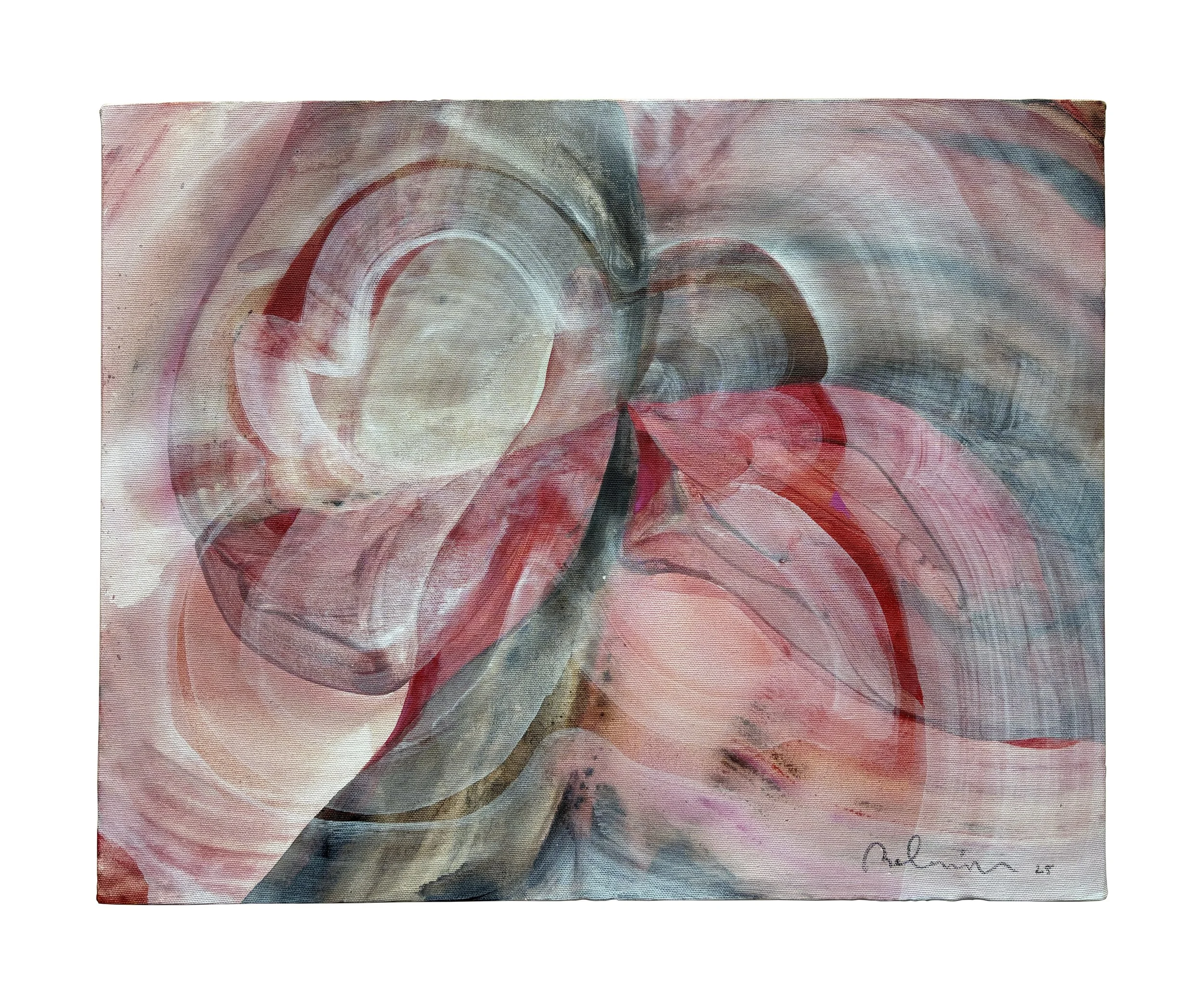 The Imprint of the Rose, 2025, Acrylic and gesso on Canvas, 40x50 cm