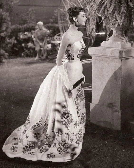 Audrey Hepburn in Givenchy. Source unknown.