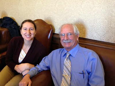 Jennifer Boie (Palouse Conservation District) and Dan Harwood (Palouse-Rock Lake Conservation District) at the press conference in Olympia announcing the award.
