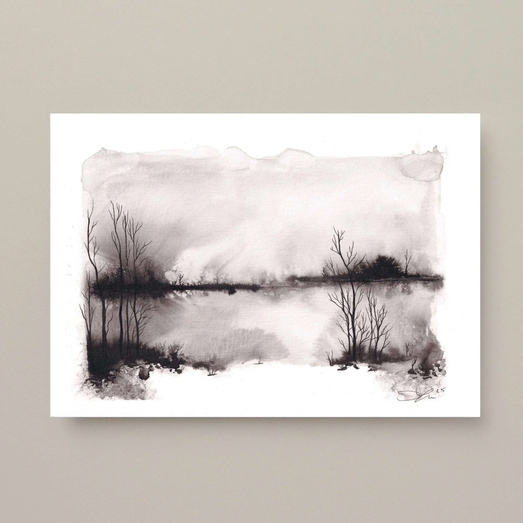 India Ink Landscape no. 1 5x7 gicleé print