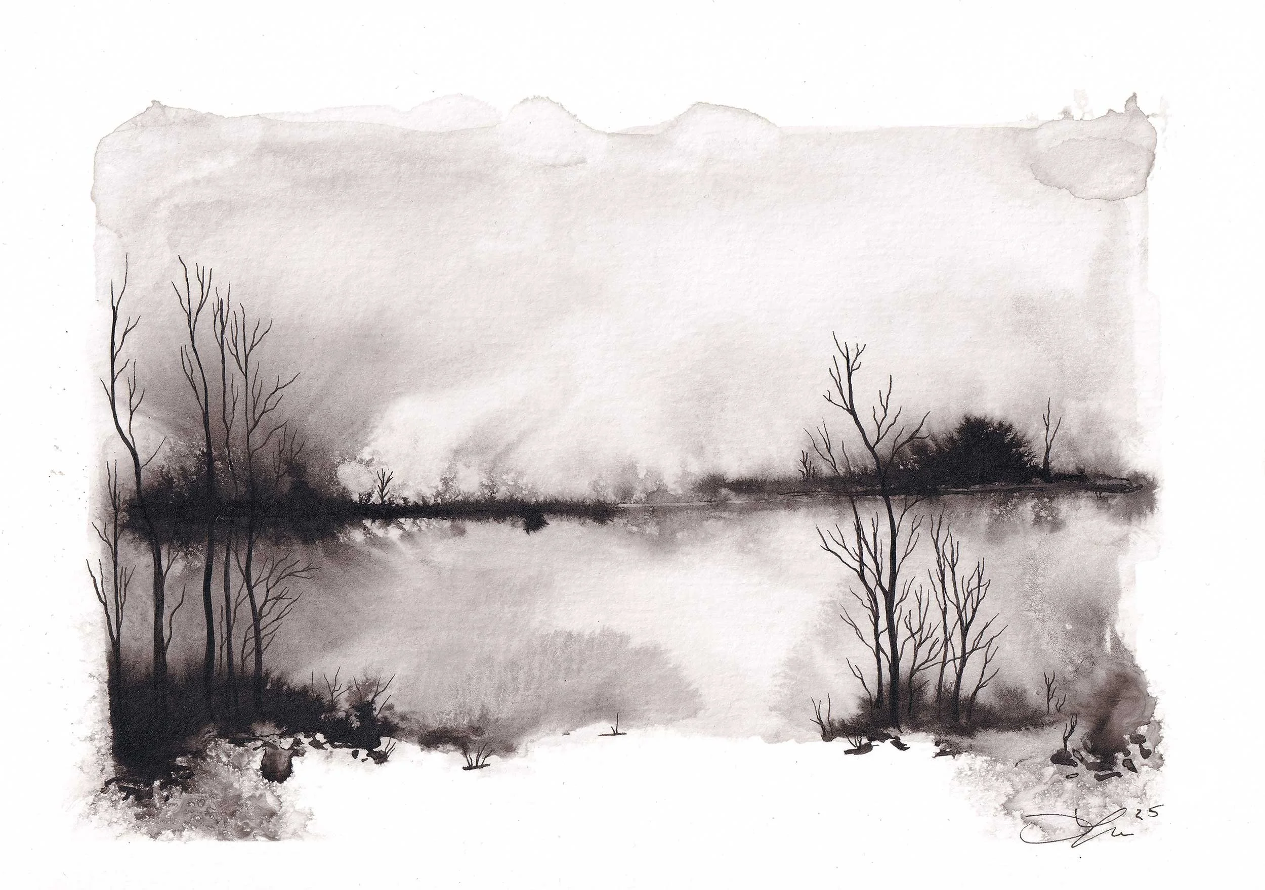 Landscape Study India Ink no.1