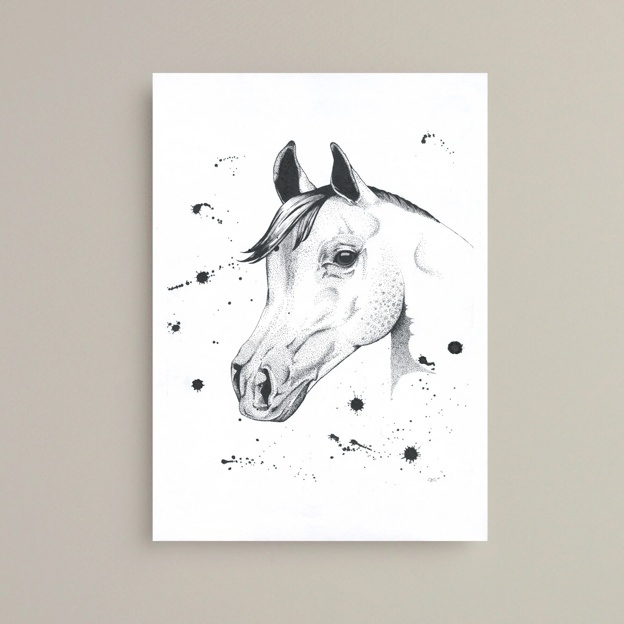 Horse print on heavy weight matte paper