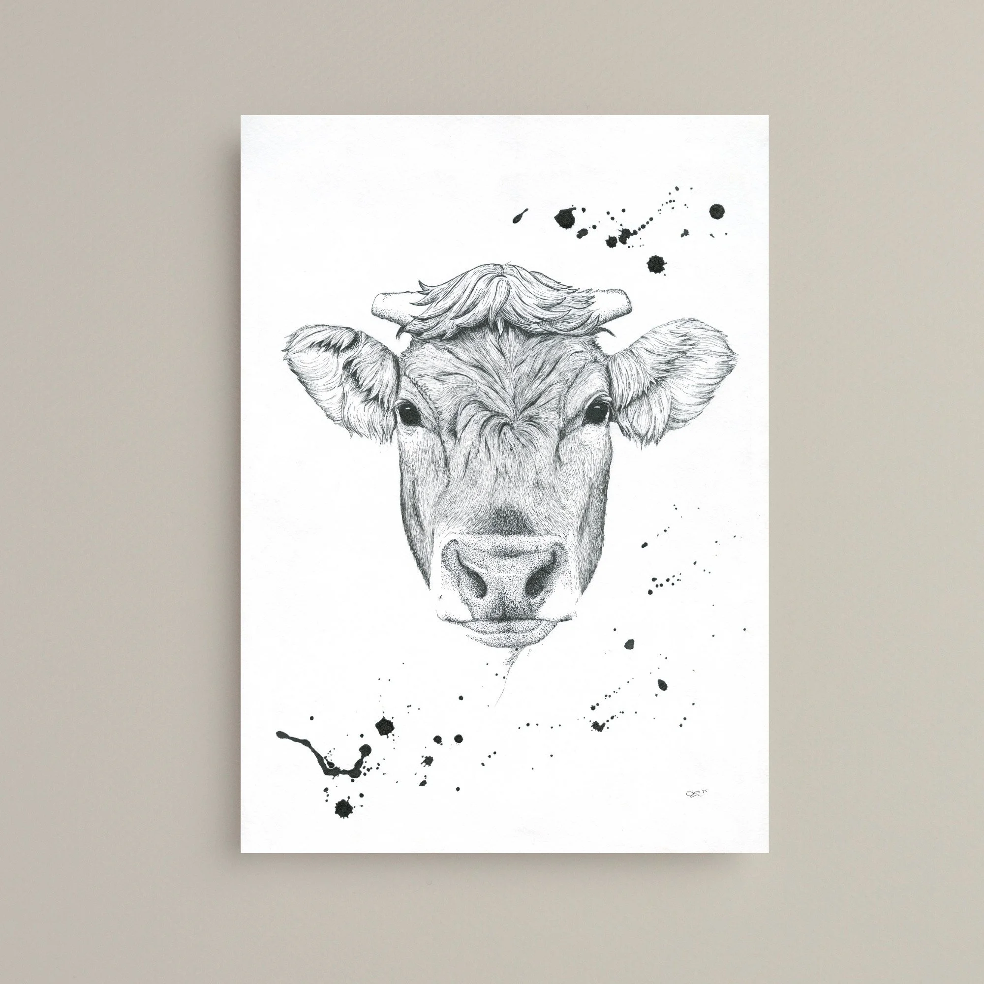 Cow print on heavy weight matte paper