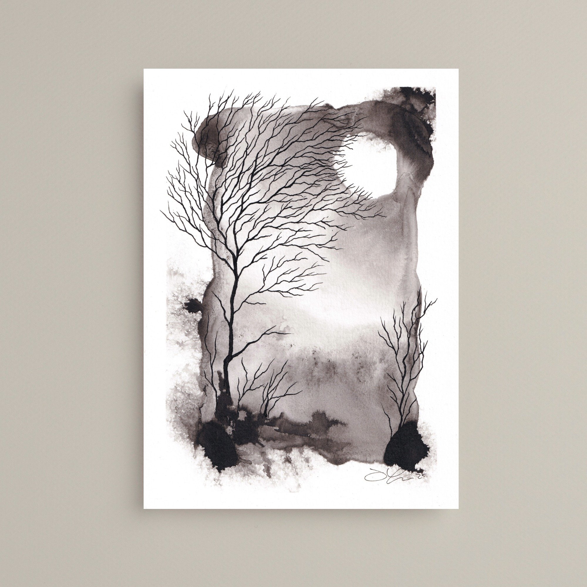 India Ink Landscape no. 3 5x7 gicleé print